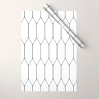Long Honeycomb Minimalist Geometric Pattern in Gray and White Wrapping Paper Gallery Image 1