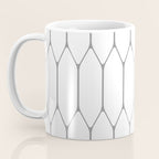 Long Honeycomb Minimalist Geometric Pattern in Gray and White Coffee Mug Gallery Image 3