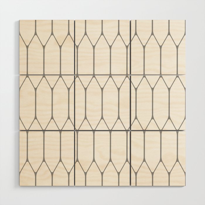Long Honeycomb Minimalist Geometric Pattern in Gray and White Wood Wall Art Gallery Image 1