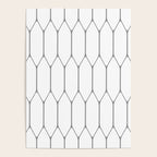 Long Honeycomb Minimalist Geometric Pattern in Gray and White Poster Gallery Image 4