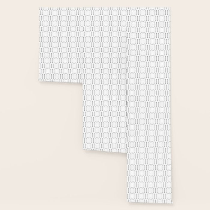 Long Honeycomb Minimalist Geometric Pattern in Gray and White Wallpaper Gallery Image 3