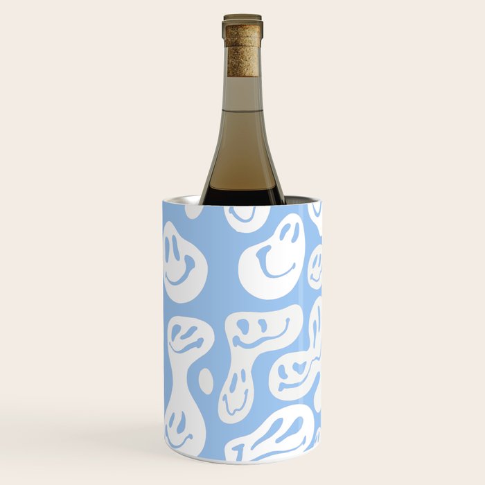 Pastel Blue Dripping Smiley Wine Chiller Gallery Image 3