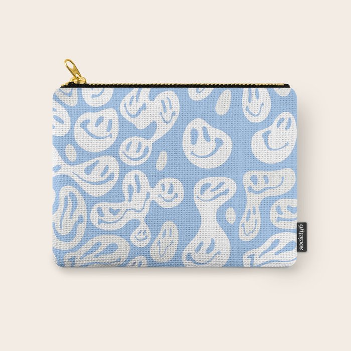 Pastel Blue Dripping Smiley Carry All Pouch Gallery Image 1
