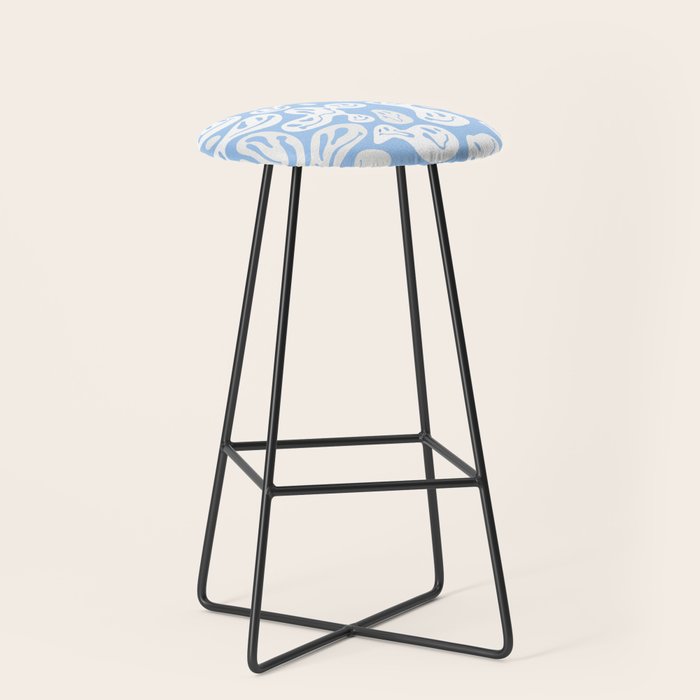 Pastel Blue Dripping Smiley Stool Gallery Image 1