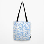 Pastel Blue Dripping Smiley Tote Bag Gallery Image 2