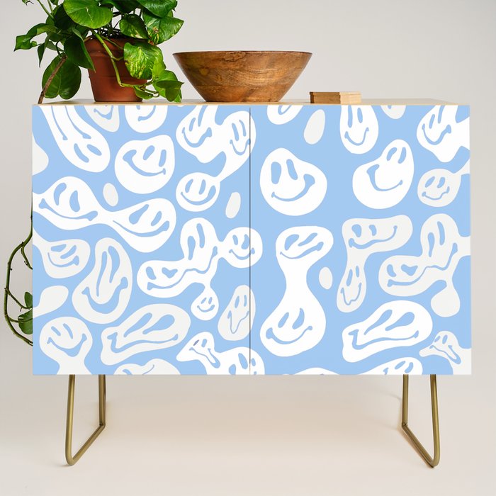 Pastel Blue Dripping Smiley Credenza Gallery Image 1