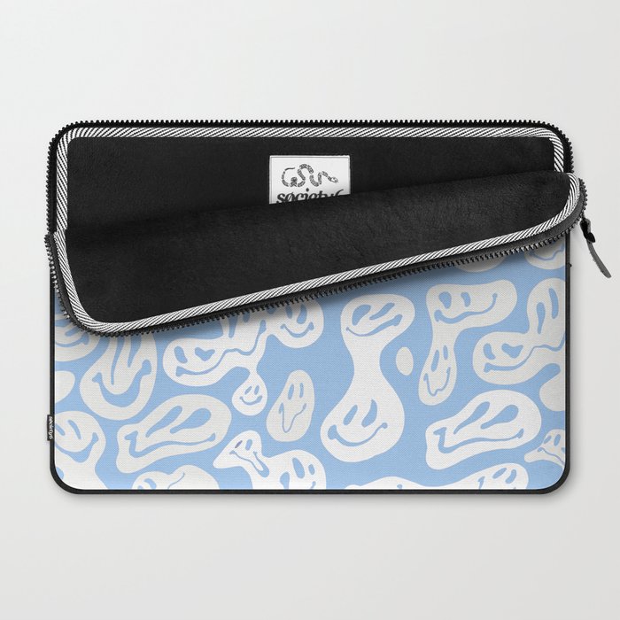 Pastel Blue Dripping Smiley Laptop Sleeve Gallery Image 2