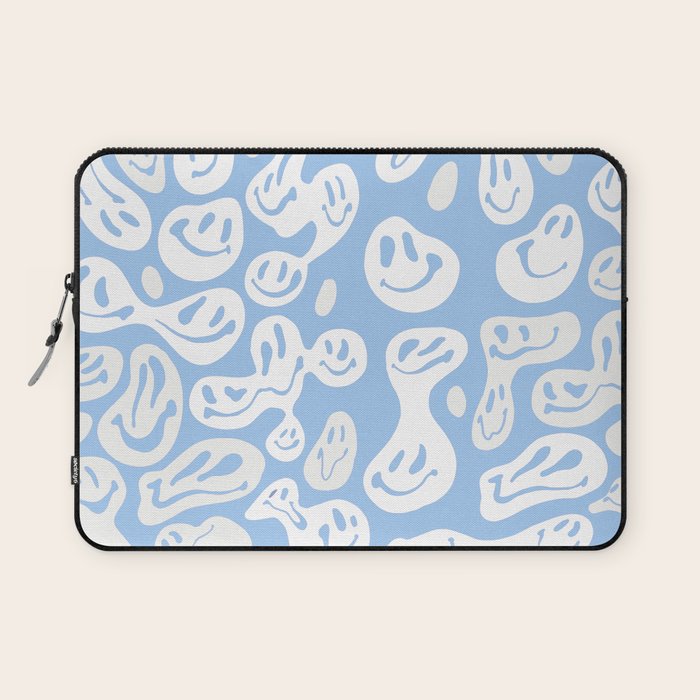Pastel Blue Dripping Smiley Laptop Sleeve Gallery Image 1