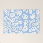 Pastel Blue Dripping Smiley Welcome Mat Gallery Image 1