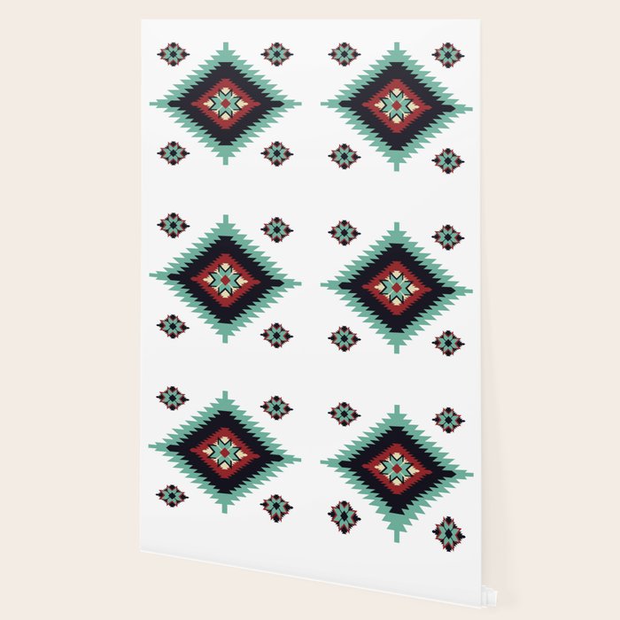 Southwest Santa Fe Geometric Tribal Indian Pattern Wallpaper Gallery Image 2