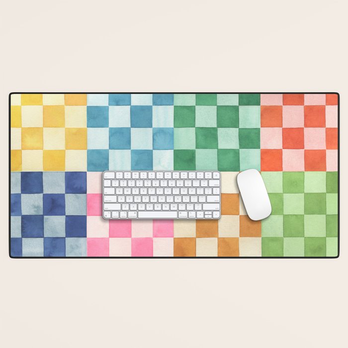 Eclectic  revival Handmade checker Multicolored Desk Mat Gallery Image 1