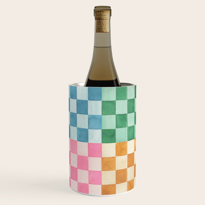Eclectic  revival Handmade checker Multicolored Wine Chiller Gallery Image 1