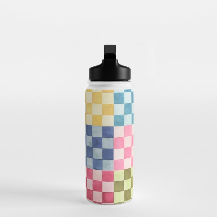 Eclectic  revival Handmade checker Multicolored Water Bottle Gallery Image 3
