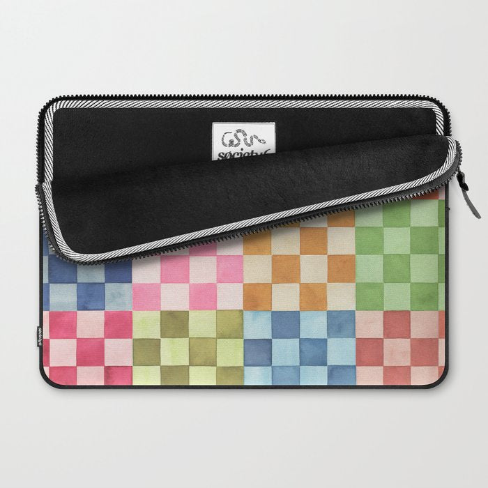Eclectic  revival Handmade checker Multicolored Laptop Sleeve Gallery Image 2