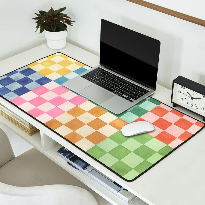 Eclectic  revival Handmade checker Multicolored Desk Mat Gallery Image 2