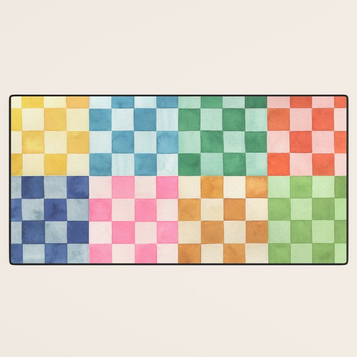 Eclectic  revival Handmade checker Multicolored Desk Mat Gallery Image 3