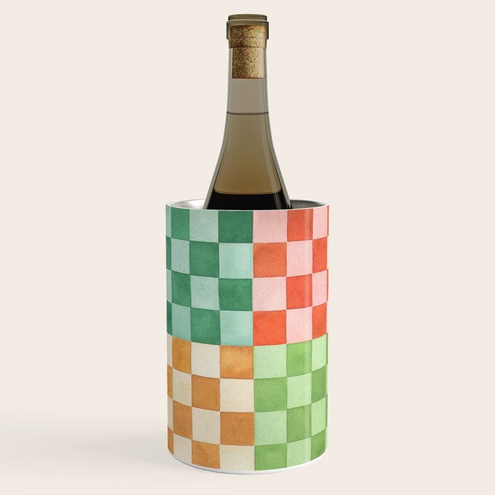 Eclectic  revival Handmade checker Multicolored Wine Chiller Gallery Image 3