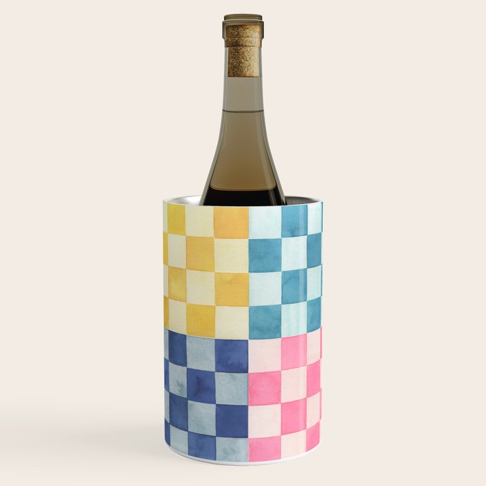 Eclectic  revival Handmade checker Multicolored Wine Chiller Gallery Image 2