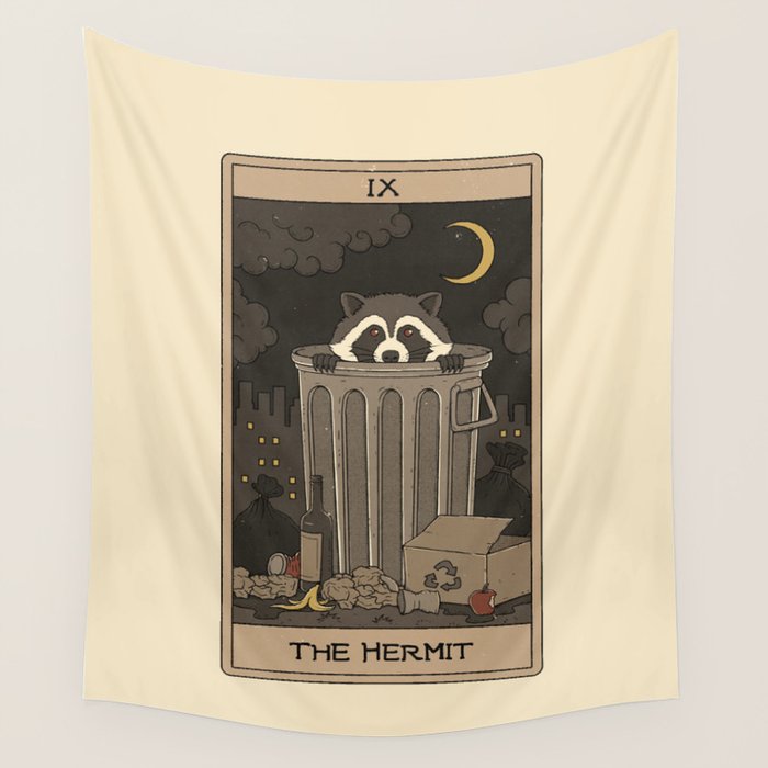 The Hermit - Raccoons Tarot Wall Tapestry Gallery Image 4