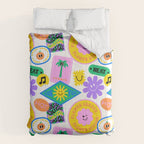 Retro funny sticker label cartoon pattern Comforter Gallery Image 6