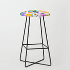 Retro funny sticker label cartoon pattern Stool Gallery Image 1