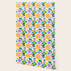 Retro funny sticker label cartoon pattern Wallpaper Gallery Image 2