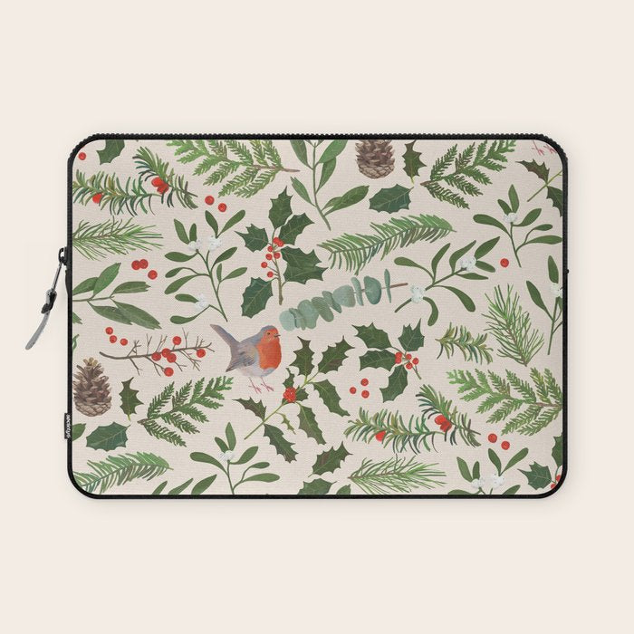 Robin in a Winter Garden Laptop Sleeve Gallery Image 1