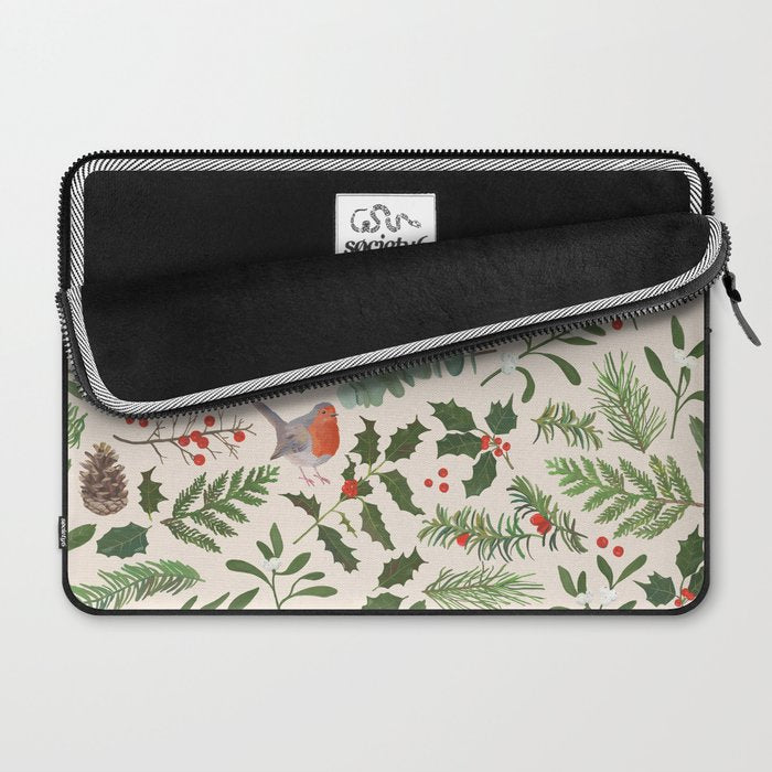 Robin in a Winter Garden Laptop Sleeve Gallery Image 2