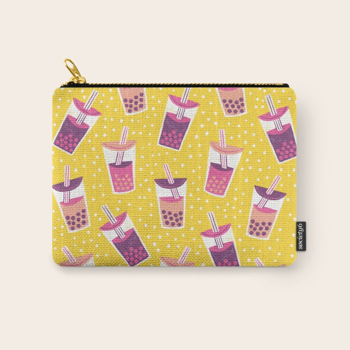 Bubble Tea Boba Pattern Carry All Pouch Gallery Image 1