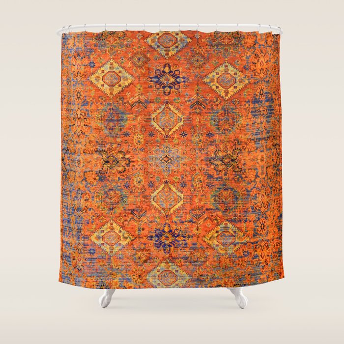 Oriental Vitange Moroccan Rug Design Shower Curtain Gallery Image 1