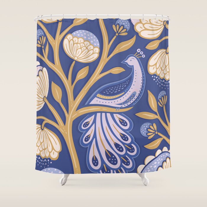 Peacock Dreams - Amethyst Shower Curtain Gallery Image 1