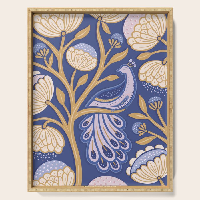 Peacock Dreams - Amethyst Serving Tray Gallery Image 1