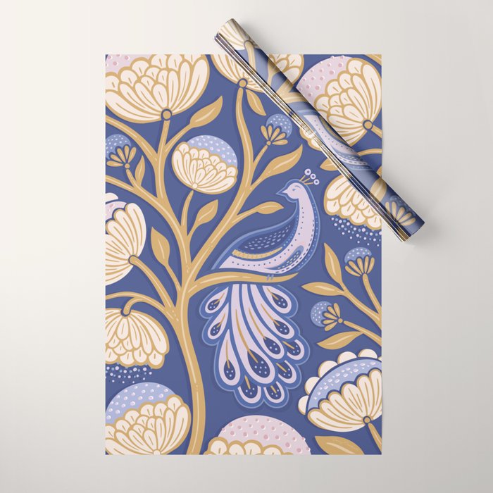 Peacock Dreams - Amethyst Wrapping Paper Gallery Image 1