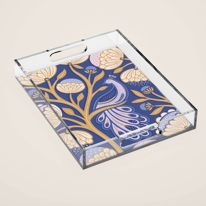 Peacock Dreams - Amethyst Acrylic Tray Gallery Image 1