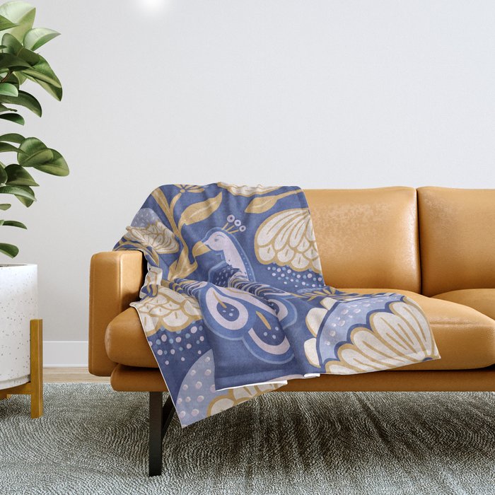 Peacock Dreams - Amethyst Throw Blanket Gallery Image 1