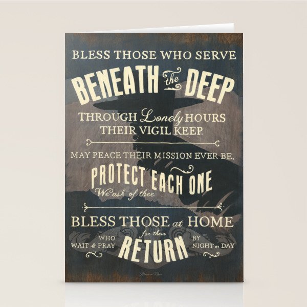 Bless Those Who Serve Beneath the Deep - The Submariner's Hymn Stationery Card Gallery Image 1