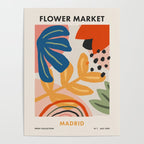 Flower Market Madrid, Abstract Retro Floral Print Poster Gallery Image 4