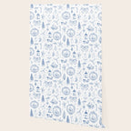 Christmas Toile // Blue & White Wallpaper Gallery Image 2