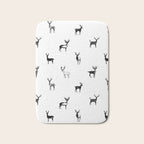 Black and white deer animal art pattern Bath Mat Gallery Image 1