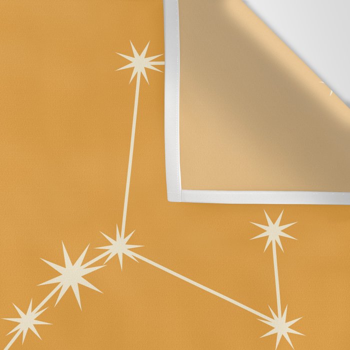 Scorpio Zodiac Star Constellation Line Art Peach Orange Wall Tapestry Gallery Image 3