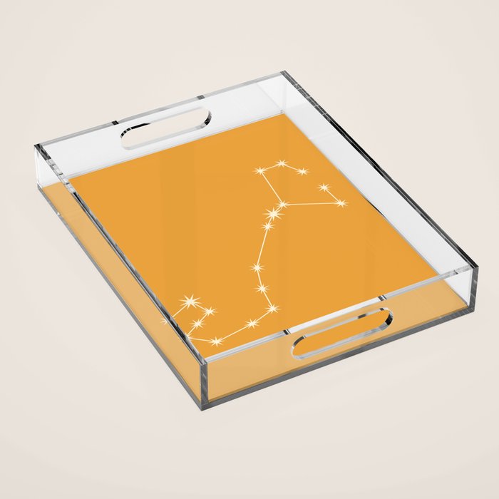 Scorpio Zodiac Star Constellation Line Art Peach Orange Acrylic Tray Gallery Image 1