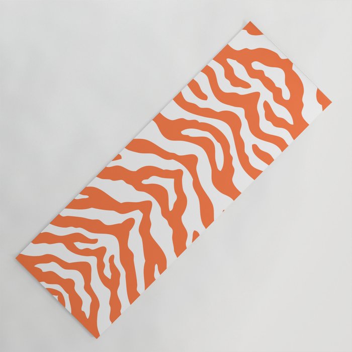 Zebra Wild Animal Print Orange Yoga Mat Gallery Image 1