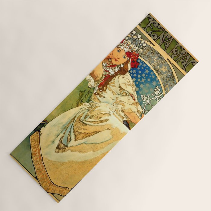 Alphonse Mucha  "Princess Hyacinth" Yoga Mat Gallery Image 1