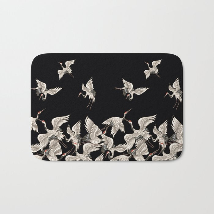 Japanese Flying Herons Bath Mat Gallery Image 1