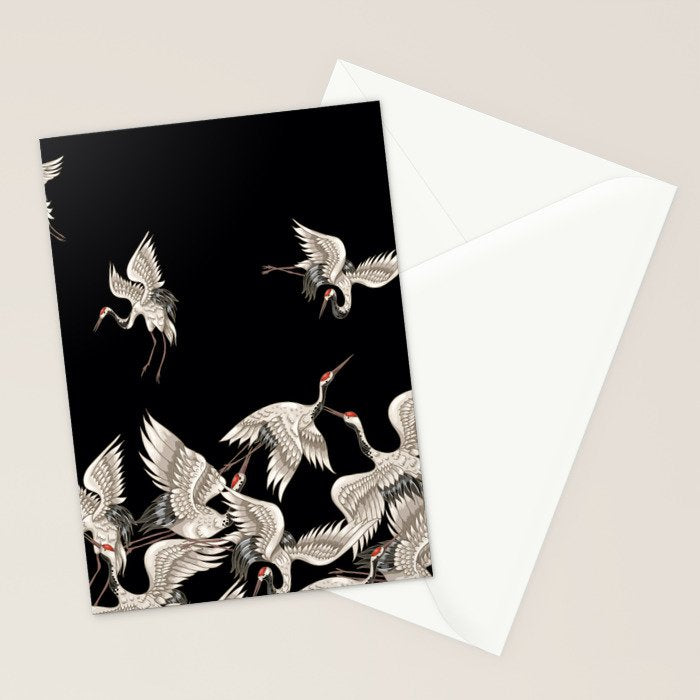 Japanese Flying Herons Stationery Card Gallery Image 2