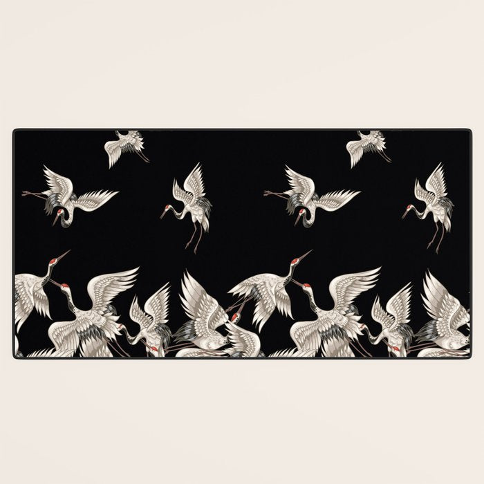 Japanese Flying Herons Desk Mat Gallery Image 3