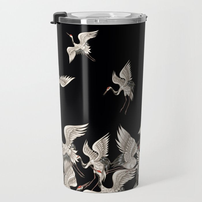 Japanese Flying Herons Travel Mug Gallery Image 3