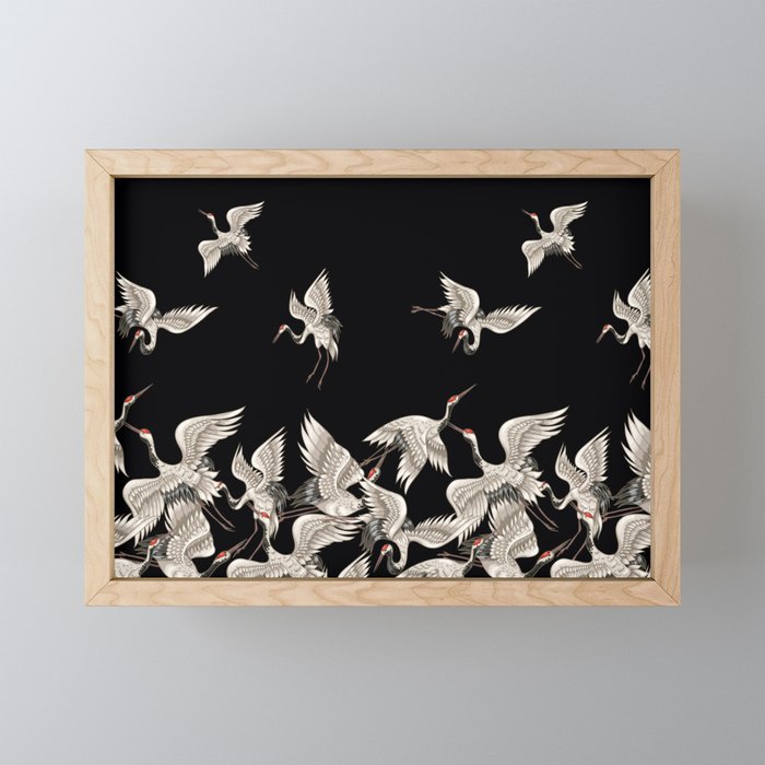 Japanese Flying Herons Mini Art Print Gallery Image 1