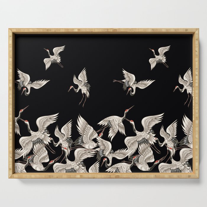 Japanese Flying Herons Serving Tray Gallery Image 1