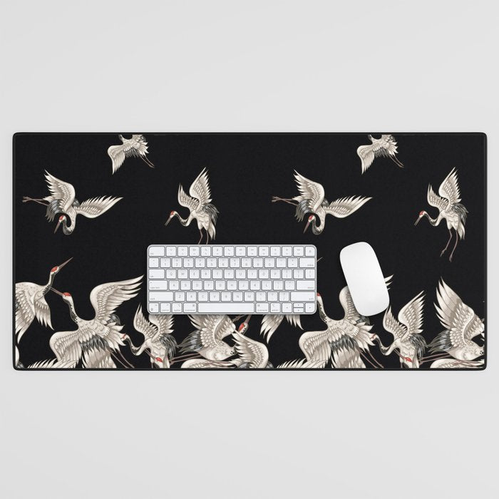 Japanese Flying Herons Desk Mat Gallery Image 1